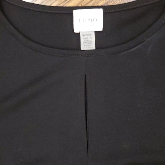 Womens Cupio black front tie top size S - Picture 2 of 4